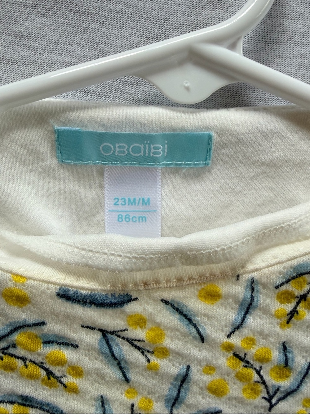 Obaïbi Baby Girls Floral Mimosa Print Long Sleeve Dress / Top, Size 23M / 86cm - Picture 4 of 4
